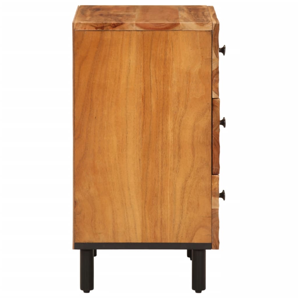 Mesita De Noche Madera Maciza De Acacia 50x33x60 Cm_4