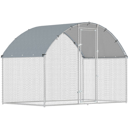 Pawhut Gallinero Para Exterior 2,8x1,7x1,9 M Para 5-8 Gallinas Plata_0