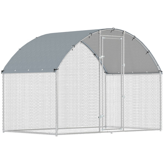 Pawhut Gallinero Para Exterior 2,8x1,7x1,9 M Para 5-8 Gallinas Plata_0