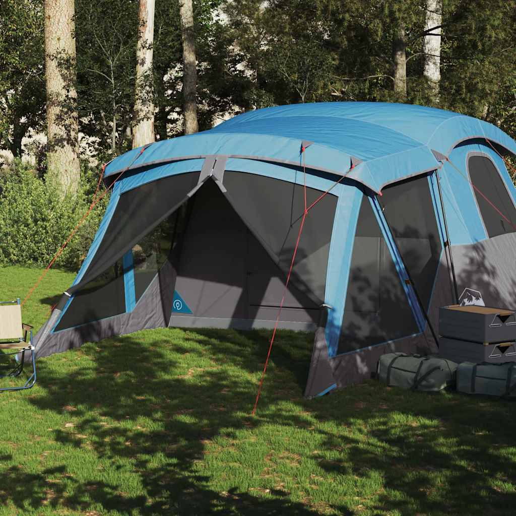Tienda De Campaña Con Porche 4 Personas Impermeable Azul_2