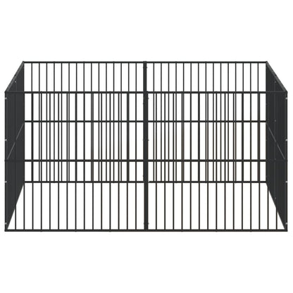 Corralito Para Perros Con 8 Paneles Acero Galvanizado Negro_4