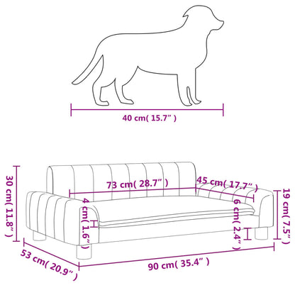 Cama Para Perros De Cuero Sintético Gris 90x53x30 Cm / Vetonek_1