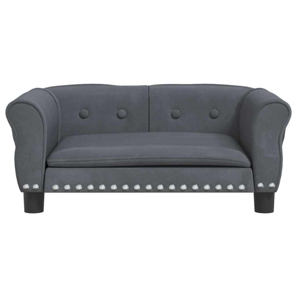 Cama Para Perros De Terciopelo Gris Oscuro 70x45x30 Cm / Vetonek_4
