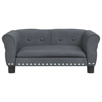 Cama Para Perros De Terciopelo Gris Oscuro 70x45x30 Cm / Vetonek_4