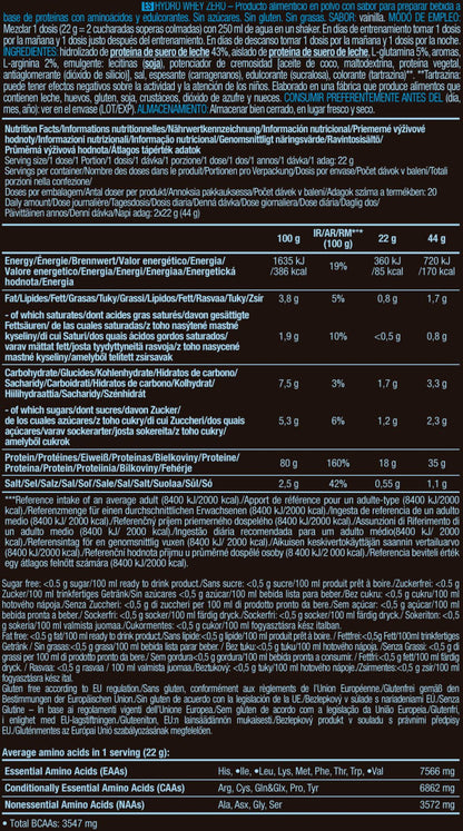 Hydro Whey Zero - 454g - Vainilla - Proteína Hidrolizada De Suero - Biotech Usa_5