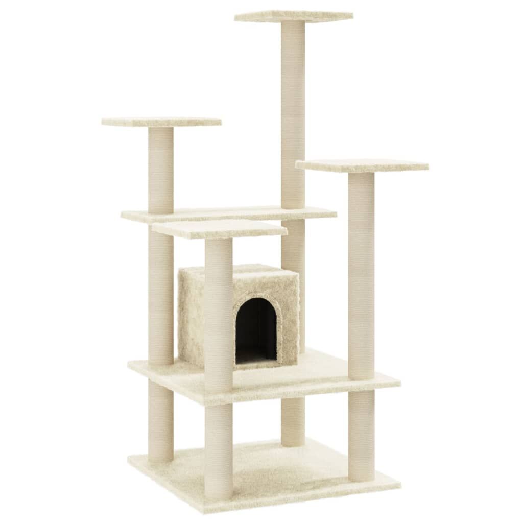 Vidaxl Rascador Para Gatos Con Postes De Sisal Crema 110 Cm_0