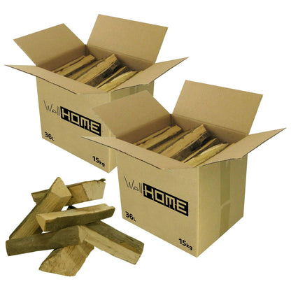Set 2 Cajas De Leña 30kg (2x15kg) Haya Seca, Palos 30-50cm_0