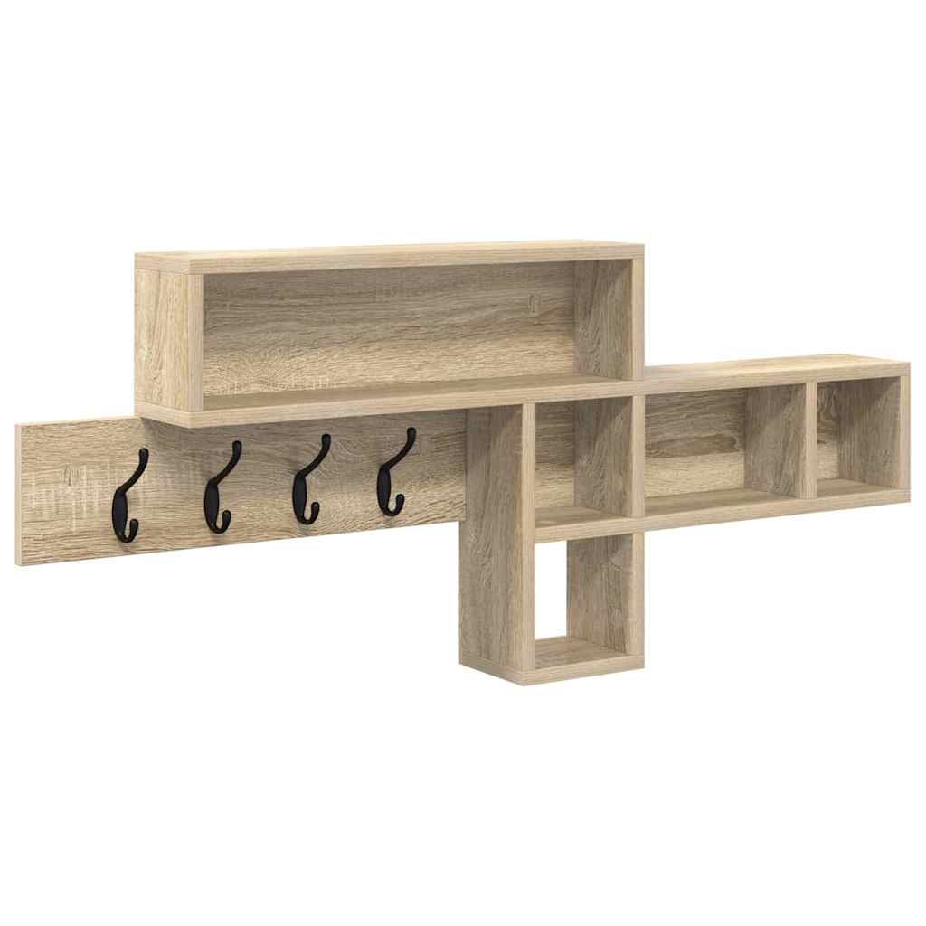 Perchero De Pared Con Estante Roble Sonoma 100 X 12 X 43,5 Cm_0