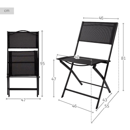 Silla Plegable Jardín Tejido Reforzado Negra Aktive_3
