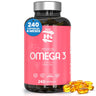 Omega 3 Capsulas 1000mg - 240 Perlas Blandas Enriquecido Con Vitamina E - Omega-3 Con 350mg Epa - 250mg Dha (4 Meses)