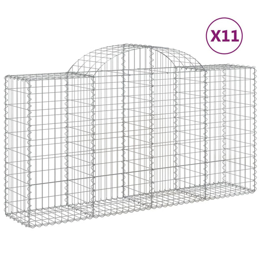 Cestas De Gaviones 11 Uds Forma De Arco Hierro 200x50x100/120cm_0
