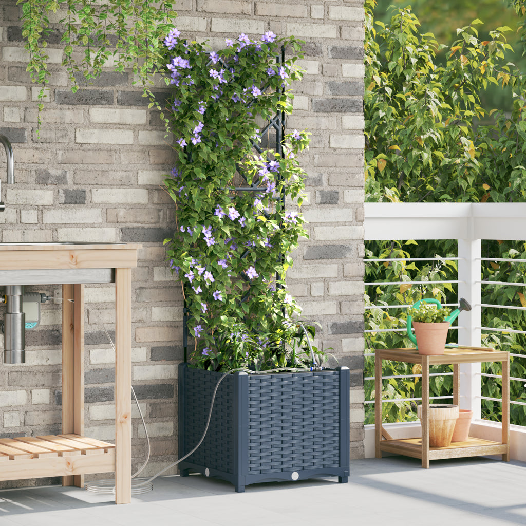 Vidaxl Jardineras Gris 40 X 40 X 142 Cm Acero_1