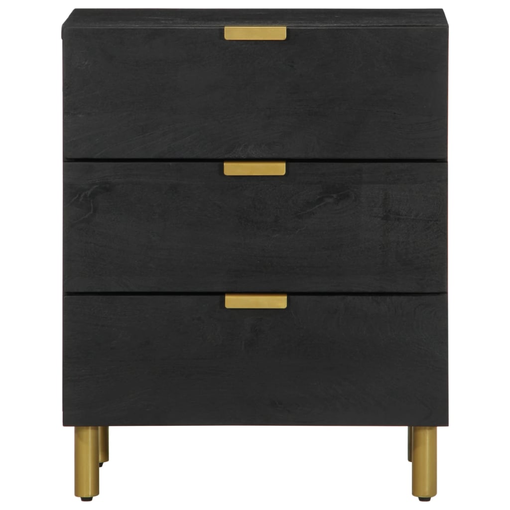 Mesita De Noche Madera De Ingeniería Negra 50x33x62 Cm_1
