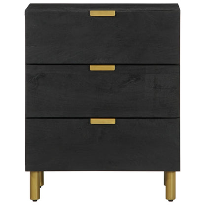 Mesita De Noche Madera De Ingeniería Negra 50x33x62 Cm_1