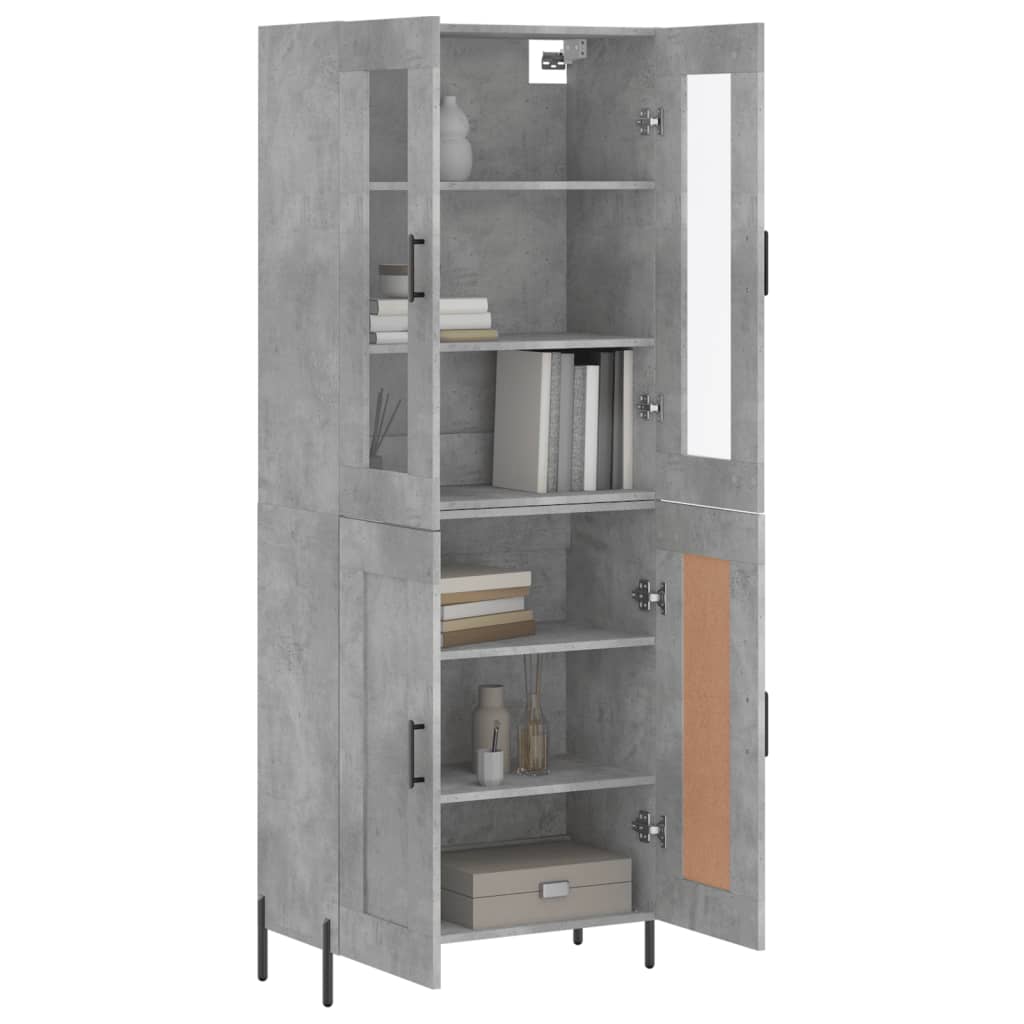 Aparador Alto Madera Contrachapada Gris Hormigón 69,5x34x180 Cm_2