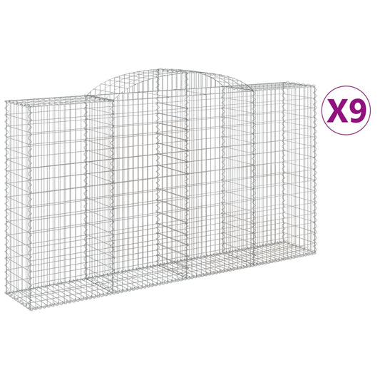 Cestas De Gaviones 9 Uds Forma De Arco Hierro 300x50x160/180 Cm_0