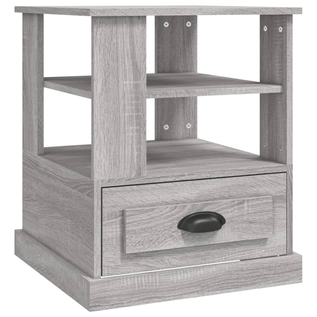 Mesa Auxiliar Madera Contrachapada Gris Sonoma 50x50x60 Cm_0