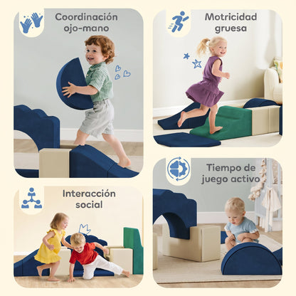 Aiyaplay Juego De 7 Bloques De Espuma Para Niños Con Base Antideslizante Azul_5