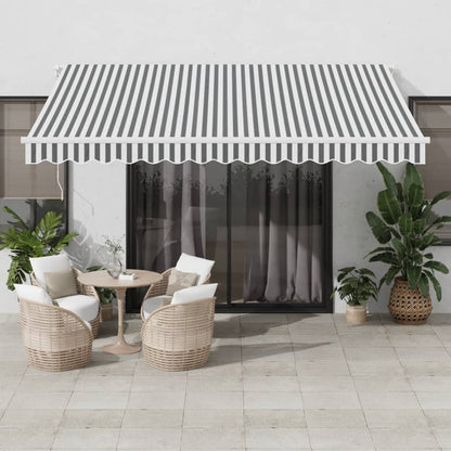 Toldo Retráctil Manual Gris Antracita Y Blanco 400x350 Cm_1