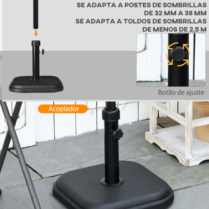 Outsunny Base De Sombrilla Peso 11 Kg Para Mástil De Ø32-38 Mm 36x36x31 Cm Negro_4