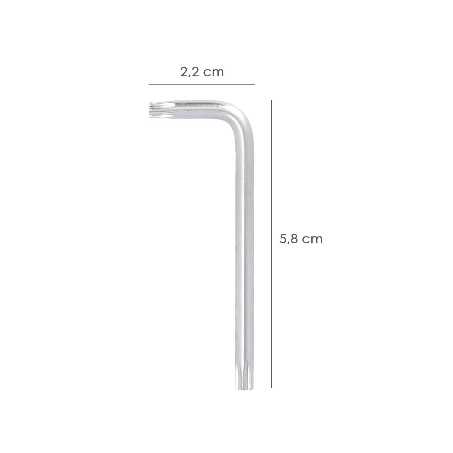 Llave Torx Inviolable Standar Acero Cromo Vanadio Profesional T20 Mm. Llave Estrella, Llave Allen Estrella