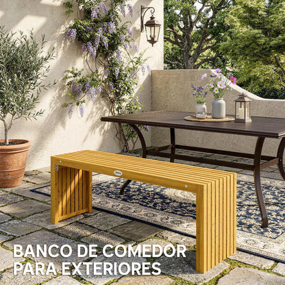 Outsunny Banco De Jardín De Madera Rústico De 2 Plazas 110x30x45 Cm Natural_5