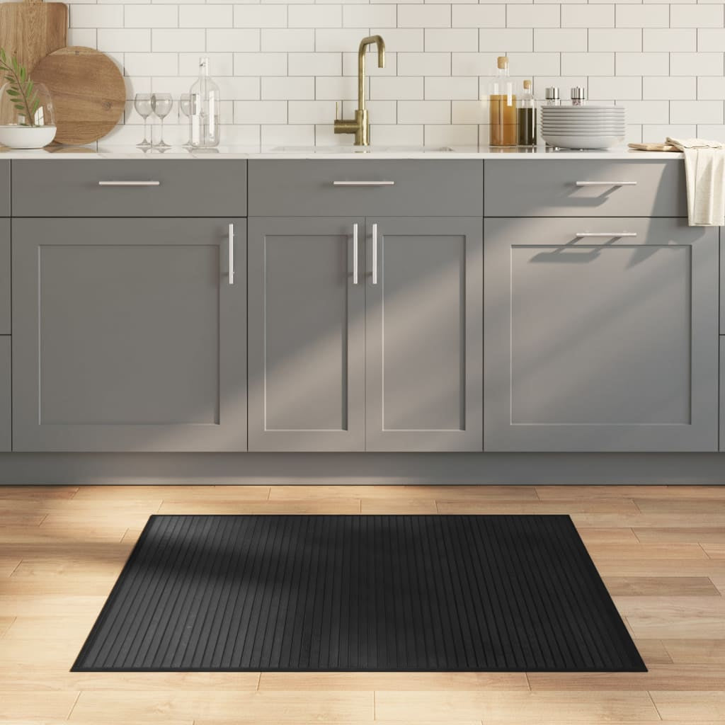 Vidaxl Alfombra Rectangular Bambú Negro 80x100 Cm_1