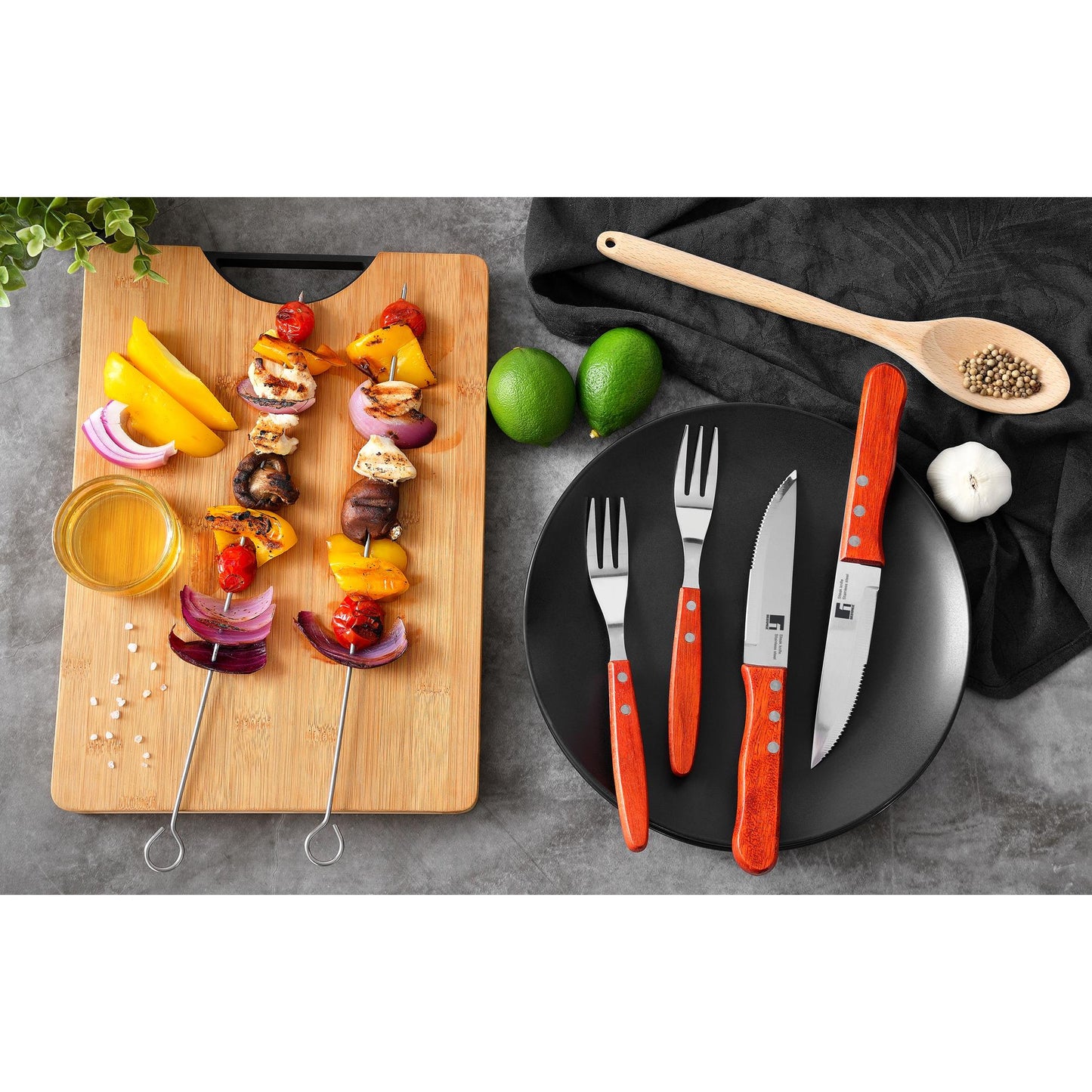 Juego De 4 Tenedores Bbq Para Carne En Acero Inoxidable Bergner_2