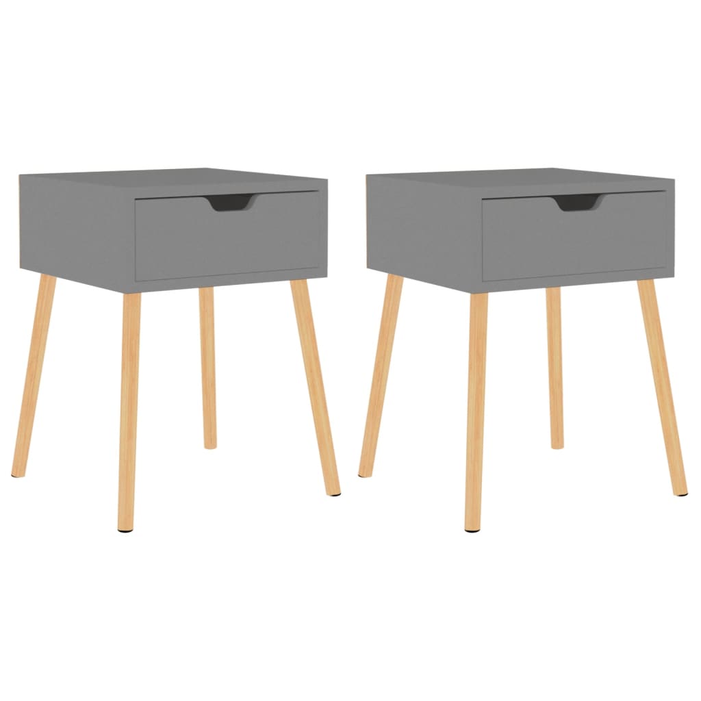 Mesitas De Noche 2 Uds Madera De Ingeniería Gris 40x40x56 Cm_0