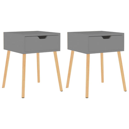 Mesitas De Noche 2 Uds Madera De Ingeniería Gris 40x40x56 Cm_0
