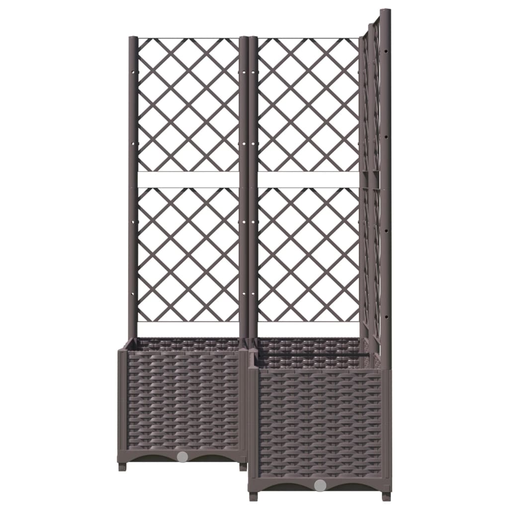 Jardinera Con Enrejado Pp Marrón 80x80x136 Cm_3