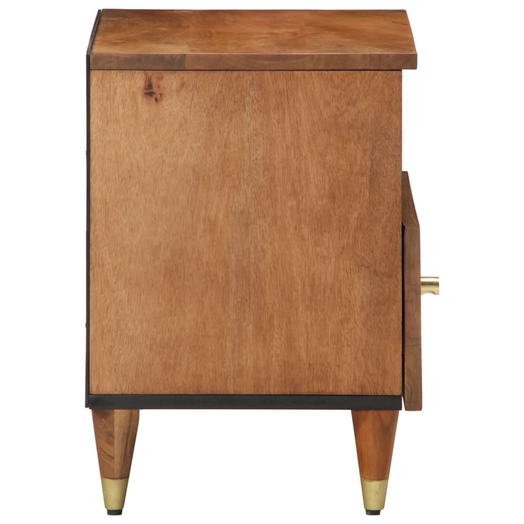 Mesita De Noche De Madera Maciza De Mango 40x33x46 Cm_2
