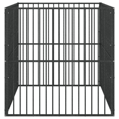 Vidaxl Corralito Para Perros Con 4 Paneles Acero Galvanizado Negro_4