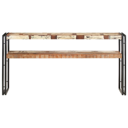 Mesa Consola De Madera Maciza Reciclada 150x30x75 Cm_0