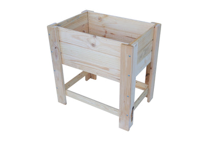 Mesa De Cultivo la Huertezuela De Madera Natural 79 X 56 X 80 Cm 95l + Bolsa Geotextil, Huerto Urbano Para Interior..