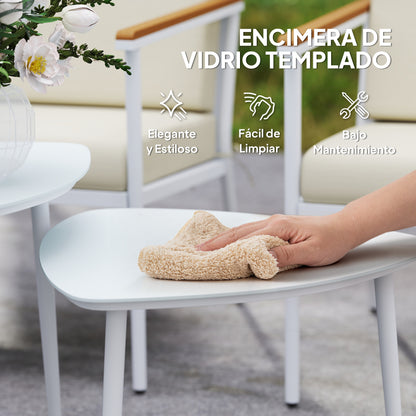 Outsunny Conjunto De Jardín Exterior De 4 Piezas Beige_5