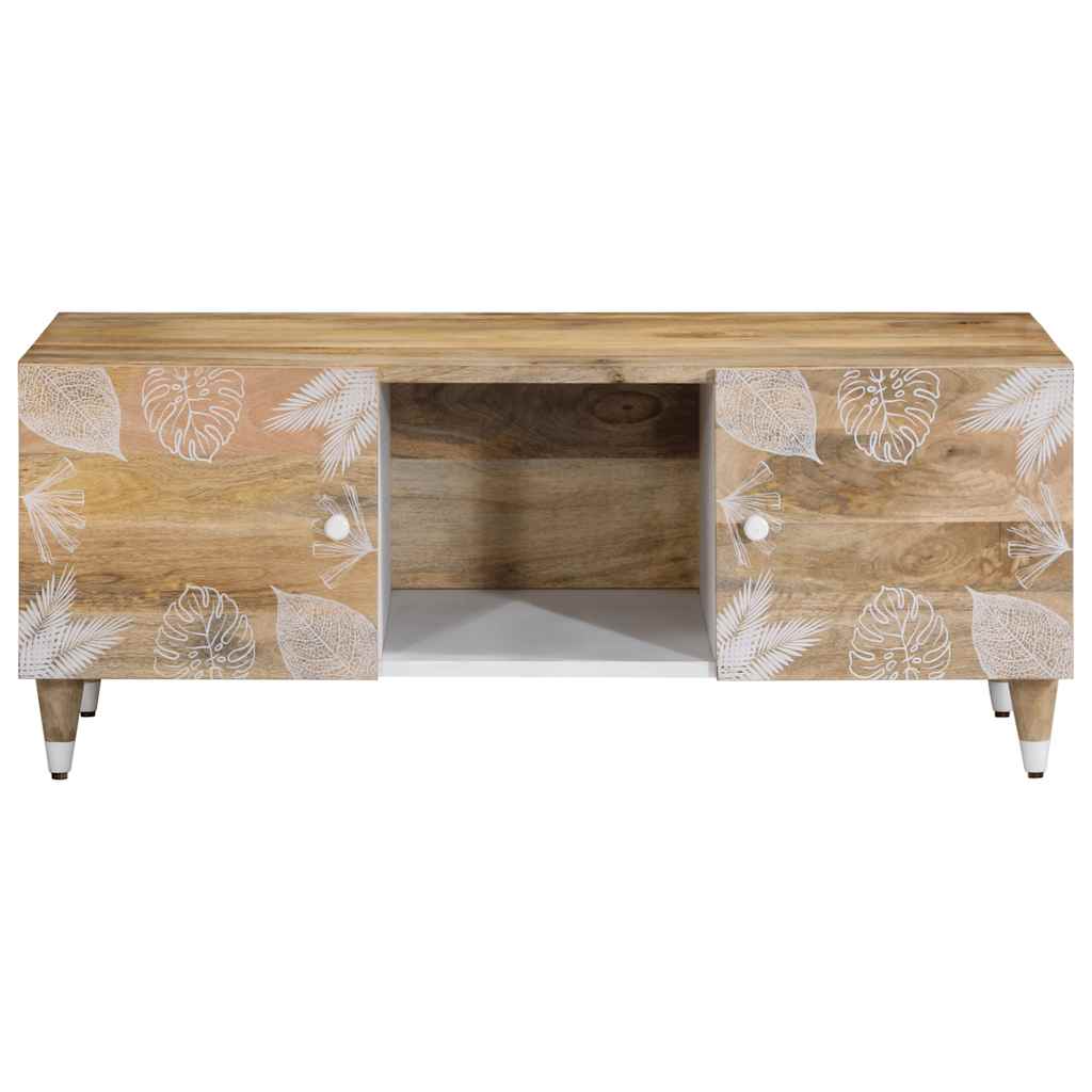 Mesa De Centro De Madera Maciza Mango 100x54x40 Cm_0