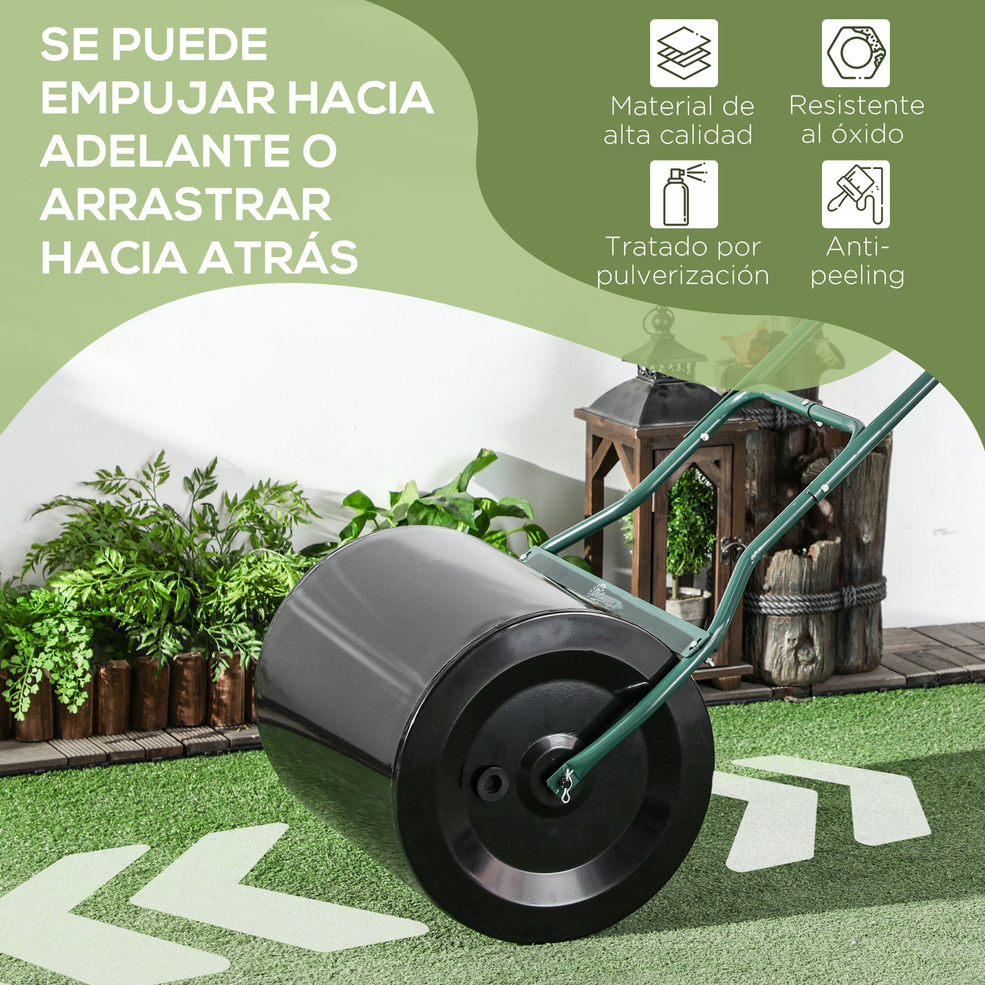 Outsunny Rodillo Para Césped Con Capacidad De 60l Diámetro De 50cm_4