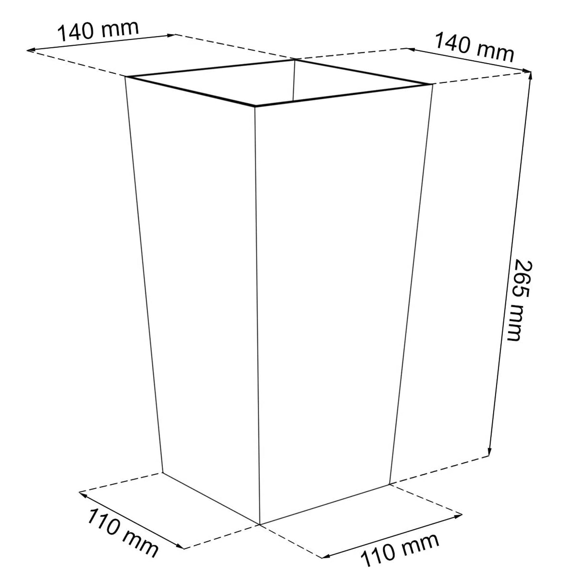 Maceta Alta Urbi 4 Litros, De Plastico, 14 X 14 X 26,5 Cm En Color Blanco_2