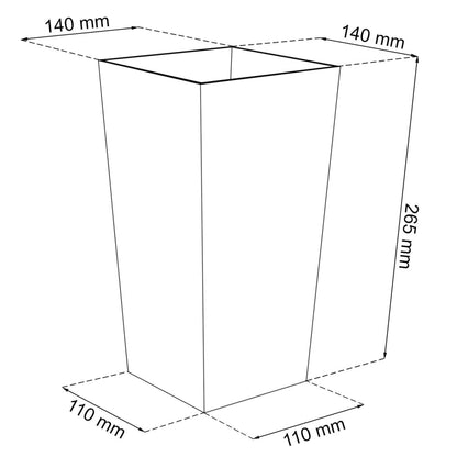 Maceta Alta Urbi 4 Litros, De Plastico, 14 X 14 X 26,5 Cm En Color Blanco_2