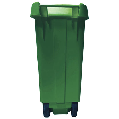 Contenedor - Cubo De Basura Wellhome Reciclo 110l, Color Verde Cerrado Con Tapa, Ideal Para Reciclaje De Vidrio, Con Ruedas