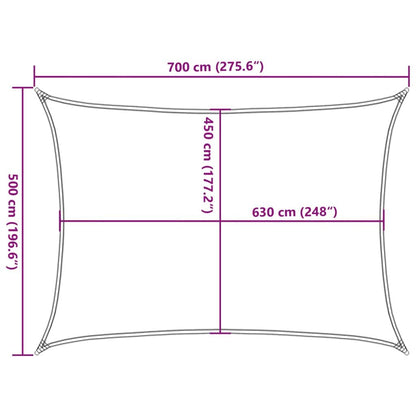 Vidaxl Toldo De Vela Hdpe Marrón 160 G/m² 5x7 M_2