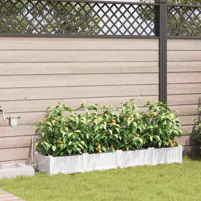 Vidaxl Jardineras Blanco 160 X 40 X 22 Cm Acero_1