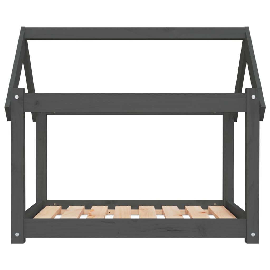 Vidaxl Cama Para Perros Madera Maciza De Pino Gris 81x60x70 Cm_4
