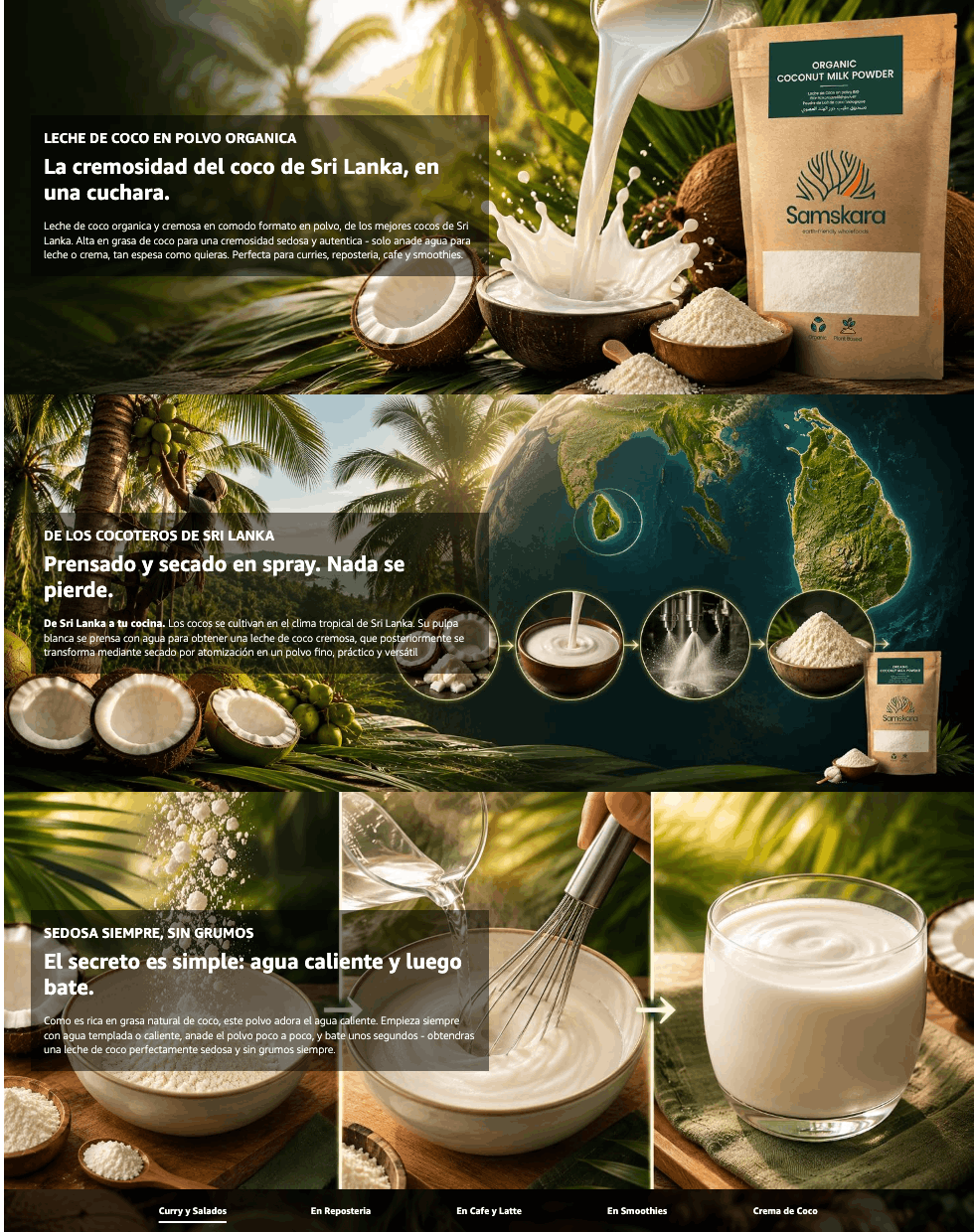 Leche De Coco En Polvo Bio - 2kg | Bebida Vegetal Ecológica Vegana, Sin Lactosa, Sin Azúcares Añadidos, Sin Gluten_4