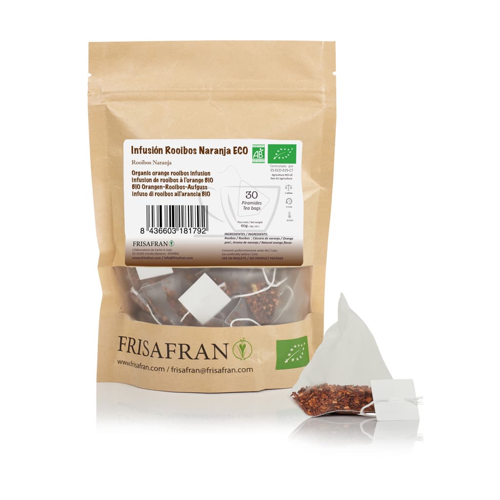 Infusión De Rooibos Naranja Ecológica En Pirámides | Calidad | Frisafran 30 Uds_1