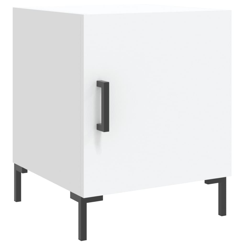 Mesita De Noche Madera De Ingeniería Blanco 40x40x50 Cm_0