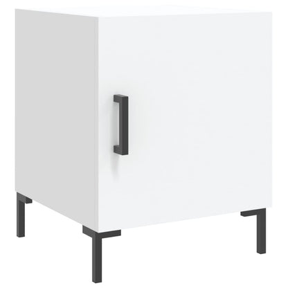 Mesita De Noche Madera De Ingeniería Blanco 40x40x50 Cm_0