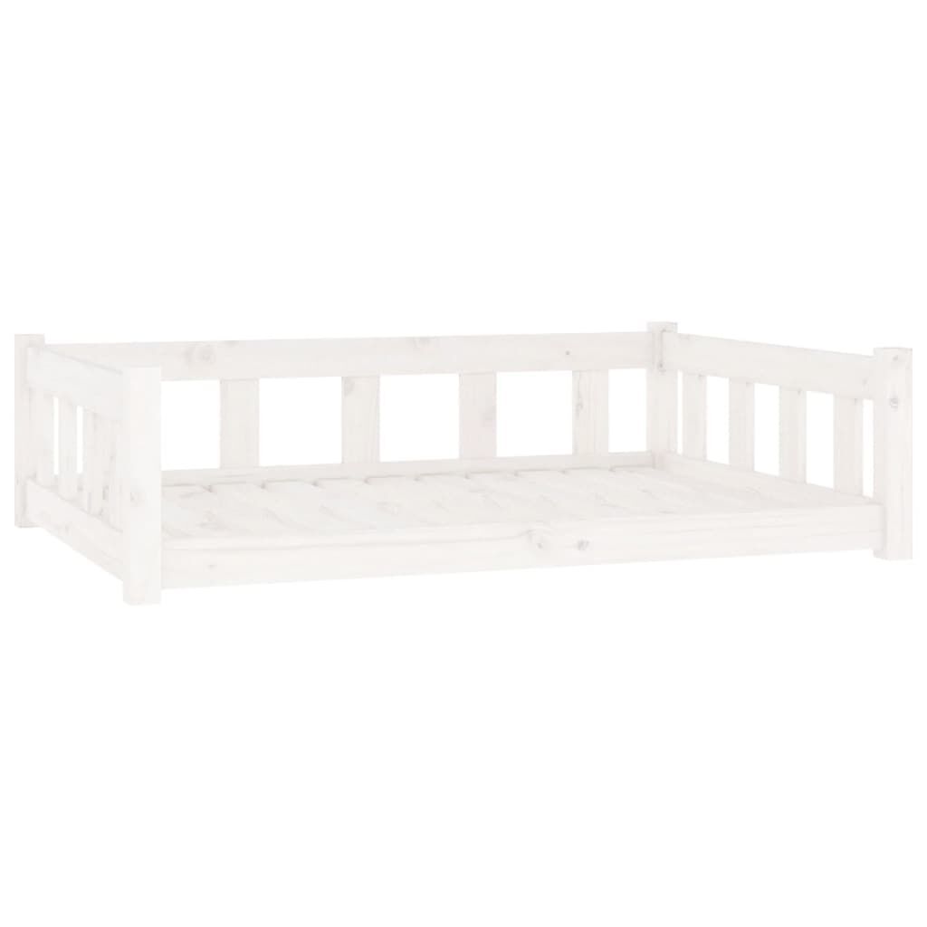 Vidaxl Cama Para Perros Madera Maciza De Pino Blanco 105,5x75,5x28 Cm_0
