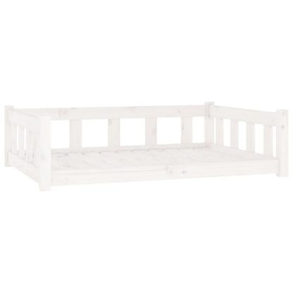 Vidaxl Cama Para Perros Madera Maciza De Pino Blanco 105,5x75,5x28 Cm_0